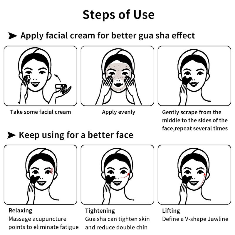 Contrybox Gua Sha Facial Tools, Stainless Steel Guasha Tool for Face & Body, Gua Sha Tools for Puffiness Reducing & Jawline Sculpting Metal Guasha Tool for Women Self-Skincare, Silver - Image 4